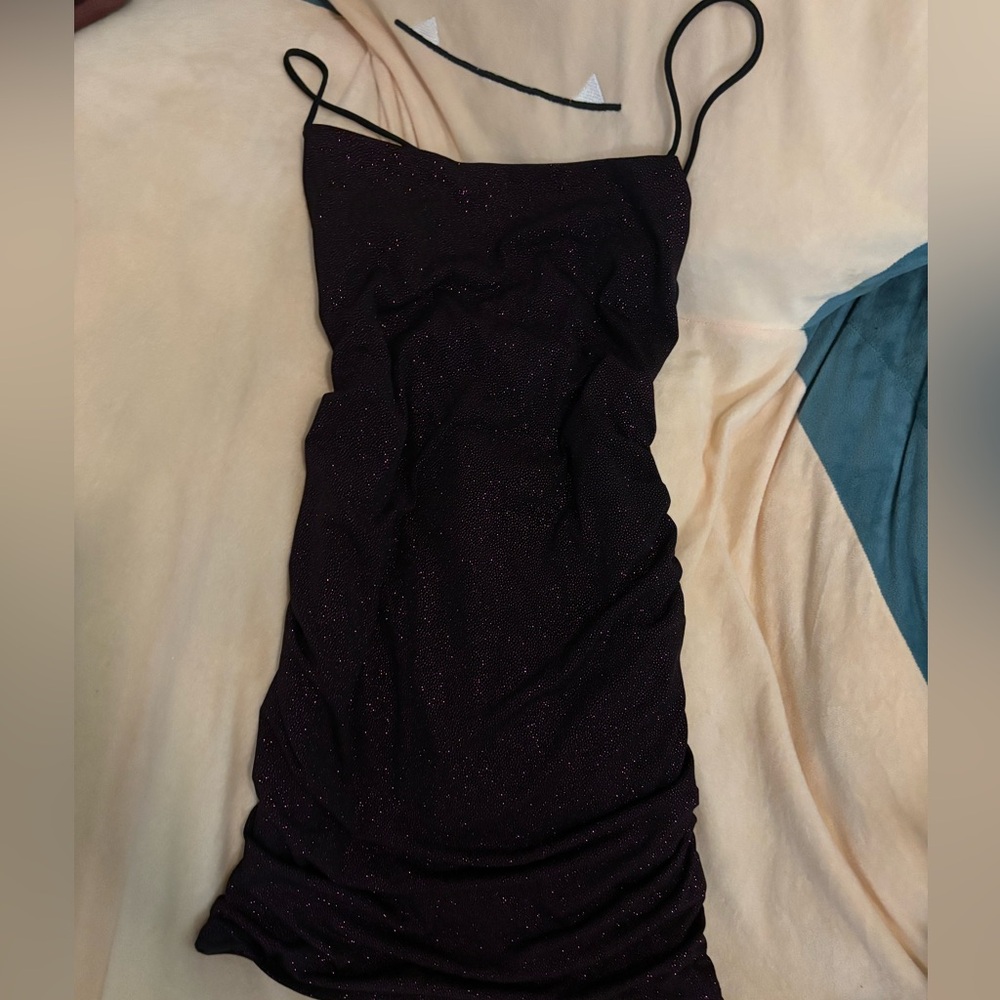 COPY - small dark purple sparkly backless mini dress